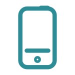 turquoise icon of smart phone
